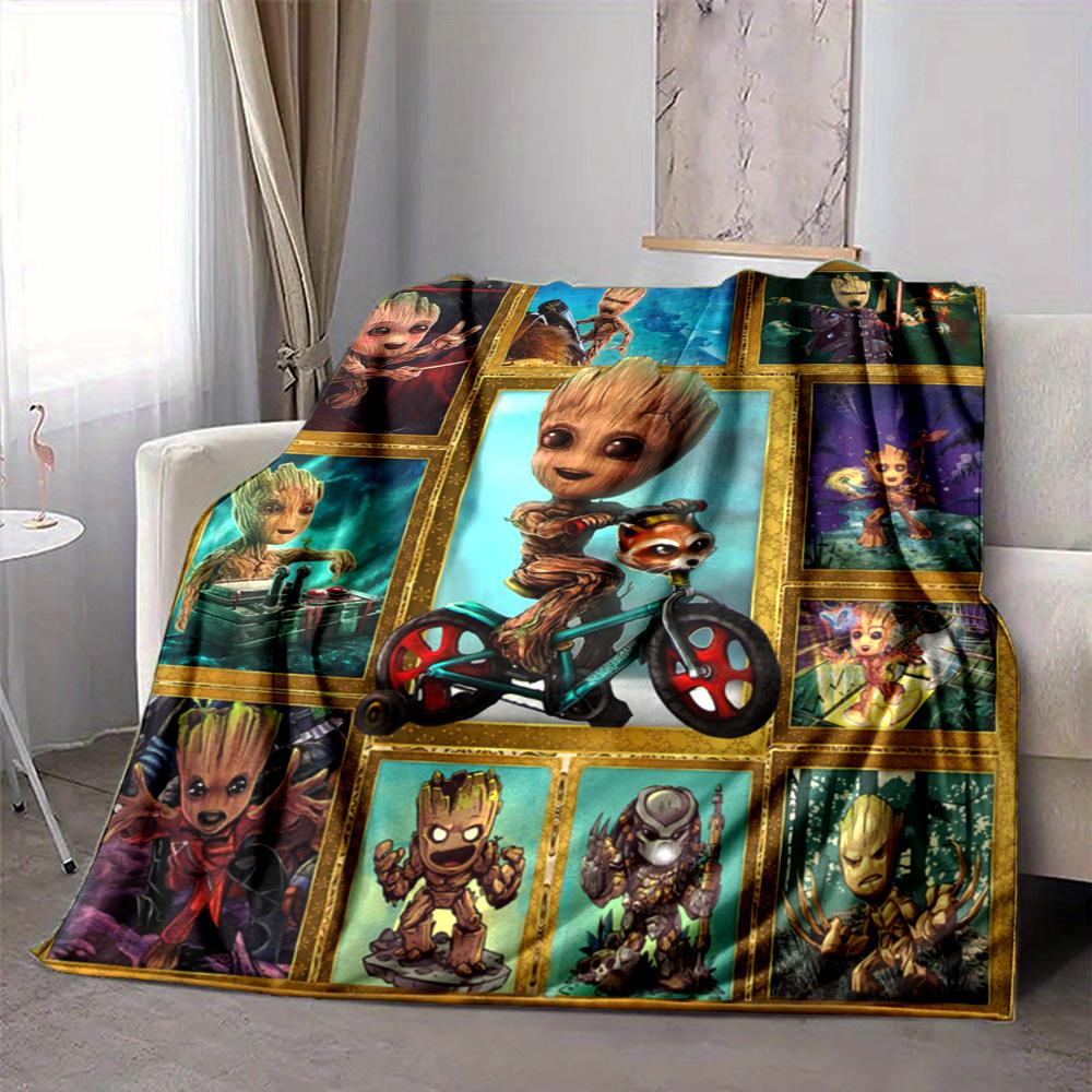 1Pc Groot Friends Adventure Blanket Soft And Comfortable Casual Warm Camping Travel Christmas Halloween Xmas Gift M924198