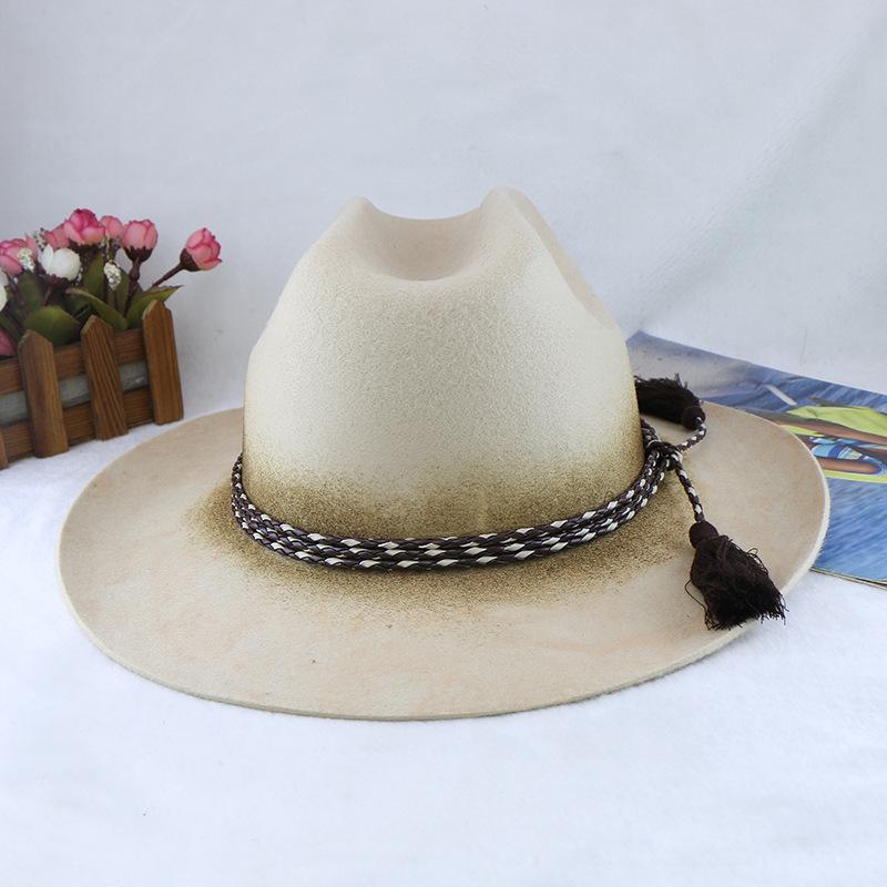 Sombrero Jazz de Fieltro de Lana de Venta Caliente para Hombre Otoño e Invierno Retro Británico Lana Sombrero de Regalo Sombrero de Fieltro Contrastante