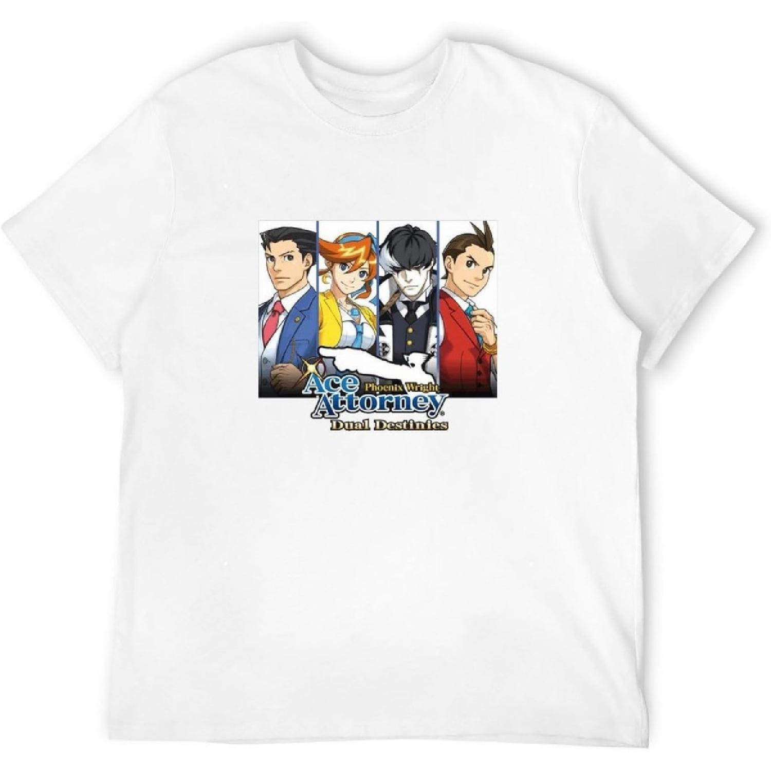 XINYIFENG Men s Ace Attorney Dual Destinies T-Shirt T-Shirt White S
