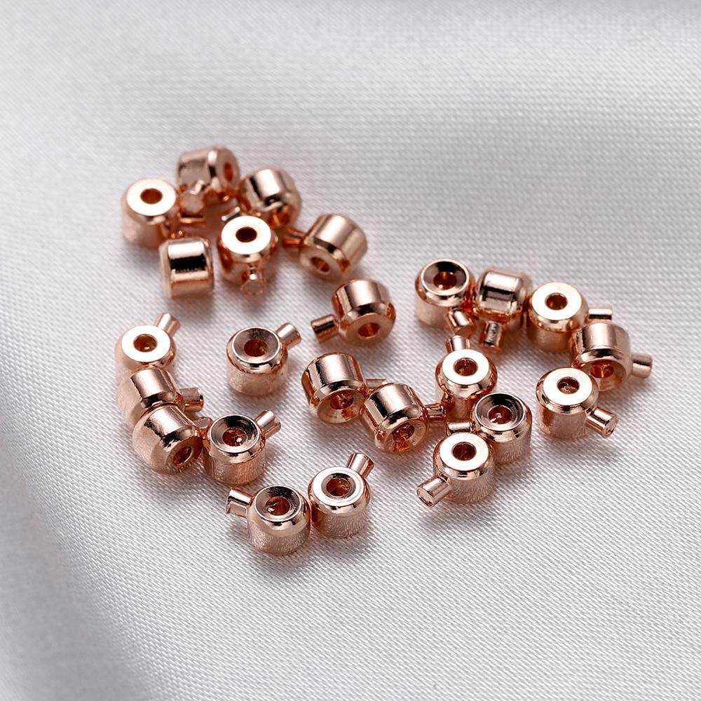 18k Gold-Plated Necklace Clasp Snap Button with Wire Rope and Japanese Positioning Buckle