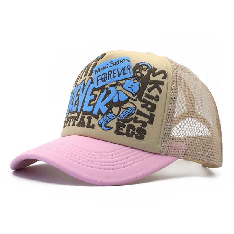 New Men's and Women's Hats Printed Letters Truck Mesh Caps Spring and Summer Sun Protection Baseball Caps Couple Caps