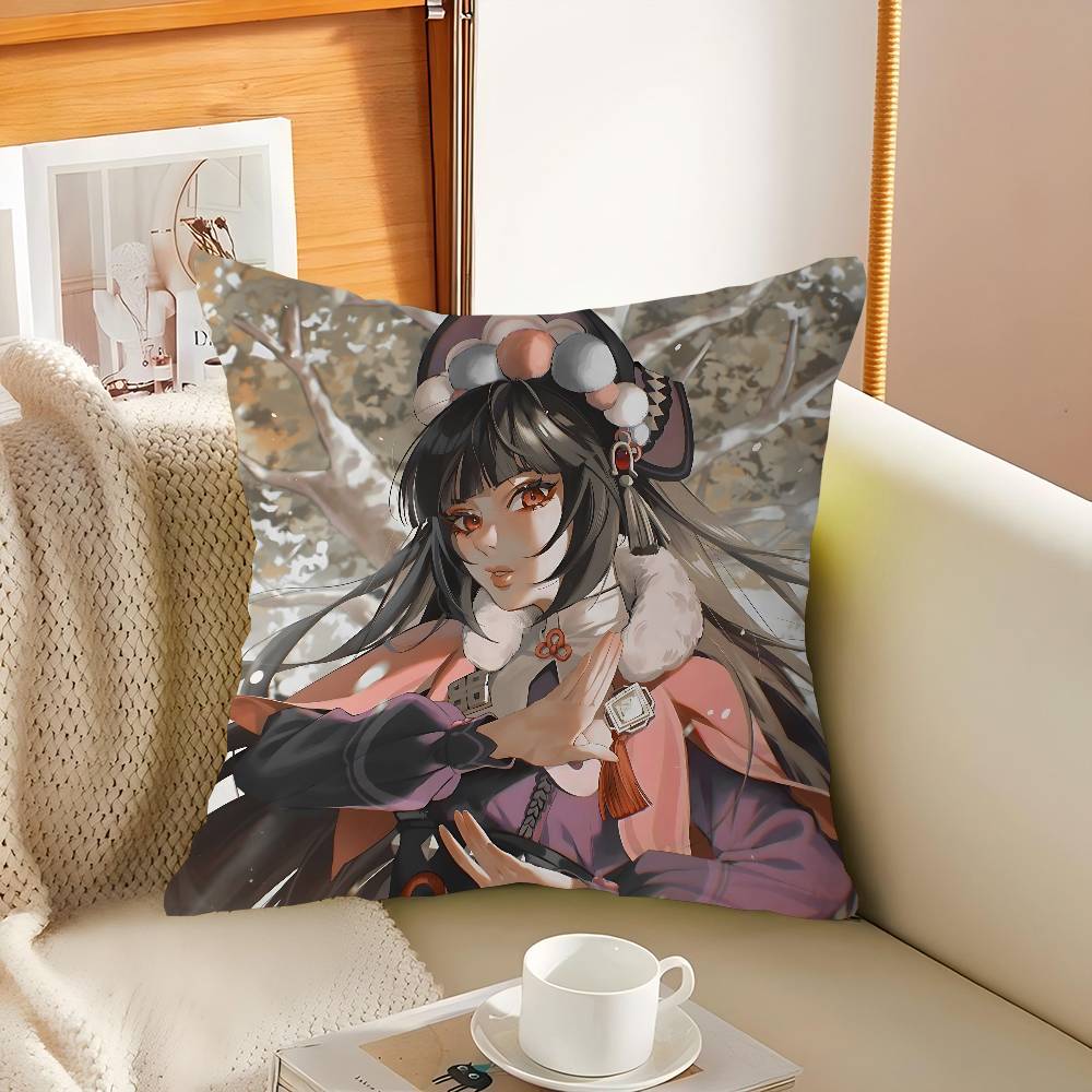 Genshin Yun-Jin Cushion Cover Pillow Cover Decor Pillowcase Printed Cushion Case For Couch