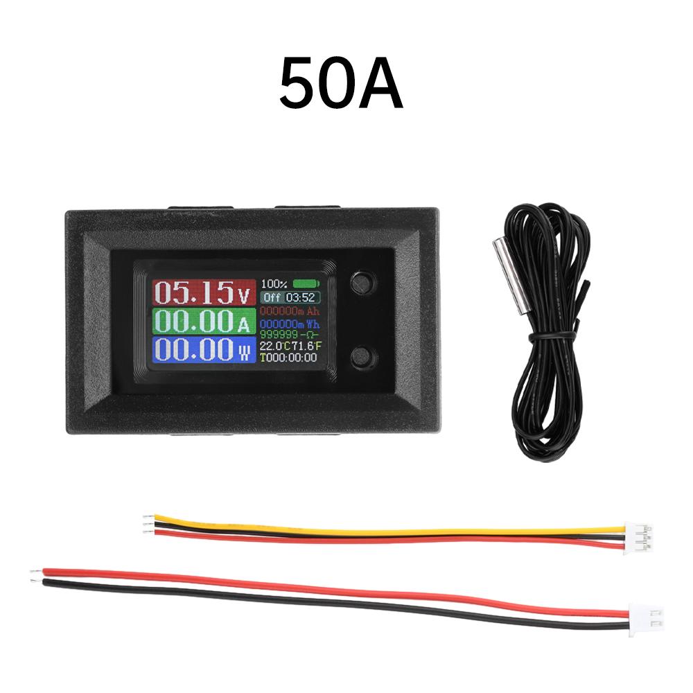 DC 4-30V 10/50/100A 0.96-inch color screen low power supply version 9-in-1 voltage current power meter measuring instrument