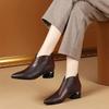 Fashion Luxury Leather Ankle Boots Womens Pointed Toe Sneakers Autumn Shoes Ladies Office Low Heels