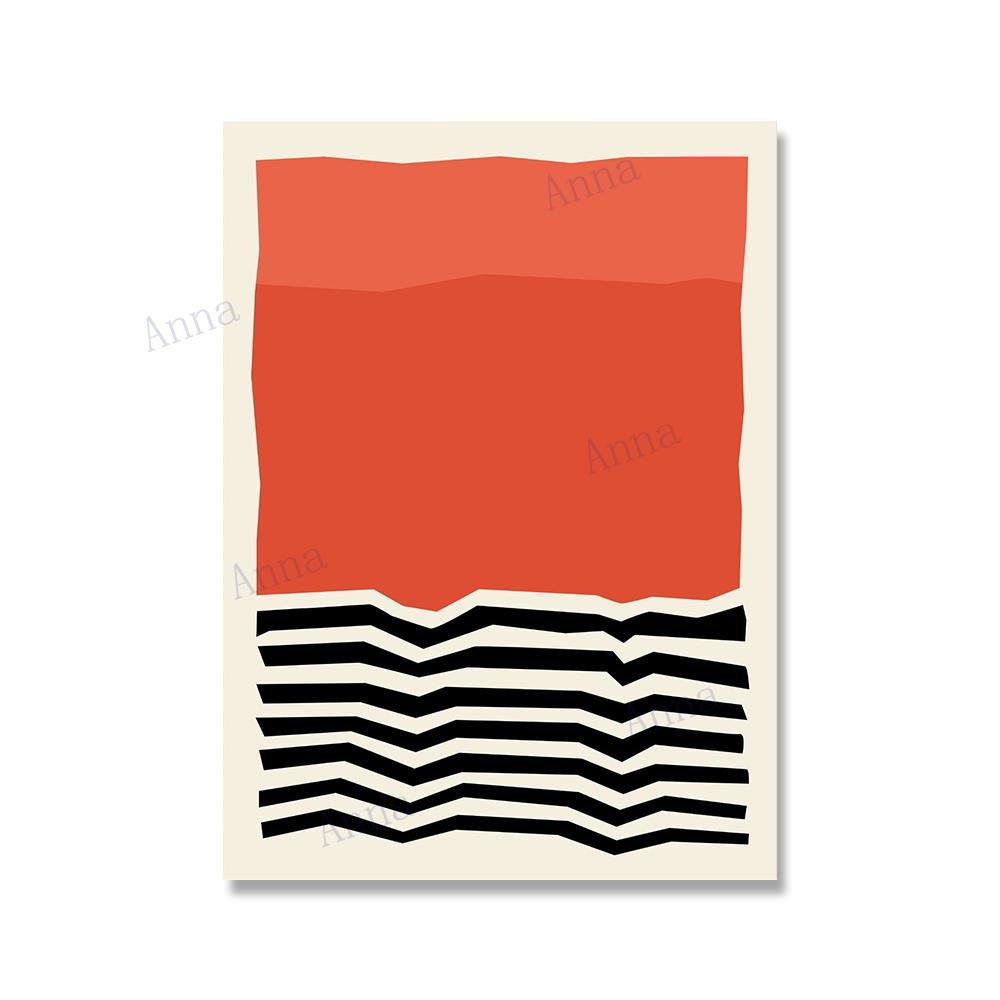 Minimalist Mid-Century Modern Geometric Art Line Poster and Print Canvas Pictures Wall Art Paintings for Living Room Home Decor