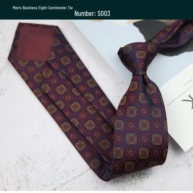 Retro Polka Dot and Stripe Men's Tie - 8cm Business Casual Korean Style Fashion Accessory
