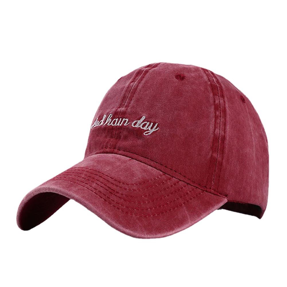 Baseball Cotton Wash Stitching Stitched Embroidered Alphabet Day Hair Bad Fashionable Trendy Caps Hip Hop Urban Street Style Outdoor Adjustable Trendy