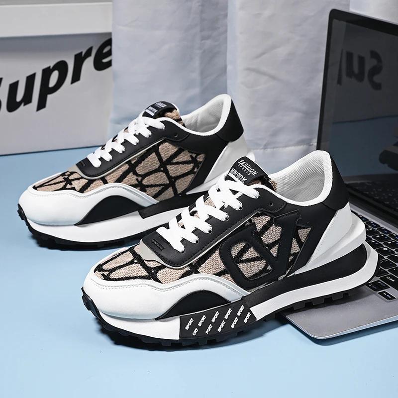 

Новые весенние и осенние нескользящие мужские туфли Forrest Gump с толстой подошвой, модная дизайнерская спортивная обувь, дышащий размер 44 44