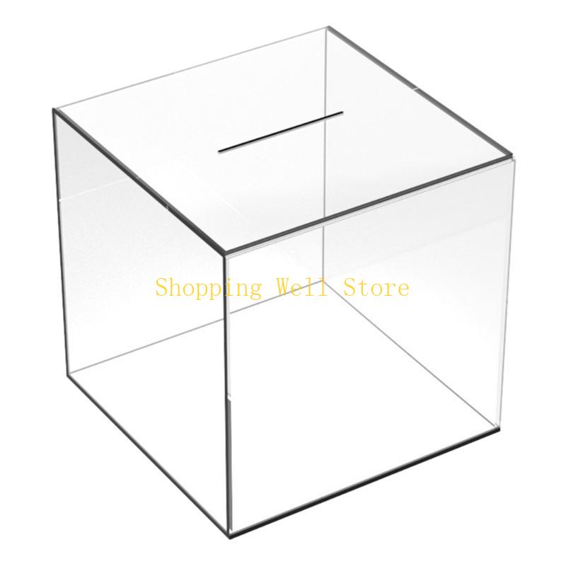 KX4B Acrylic Clear Money Jar Coin Banknote Storage Acrylic Piggy Money Saving Box for Cultivating Saving Habits