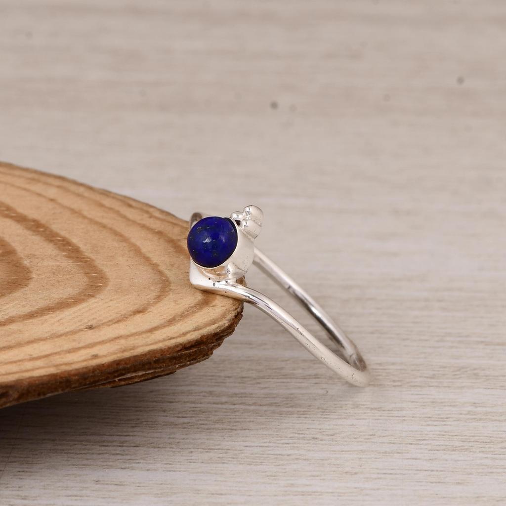 Lapis Lazuli Ring, 925 Sterling Silver Minimalist Ring, Gift for her, Mother's Day Gifts.