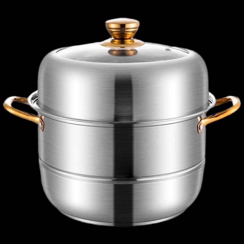 32cm Stainless Steel Double-Layer Steamer Pot