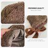 Lambswool Plush Balaclava Solid Color Pullover Hats Fashion Plush Cap  Outdoor