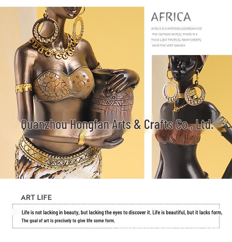 African Tribe Retro Black Woman Ornaments for Home Decor