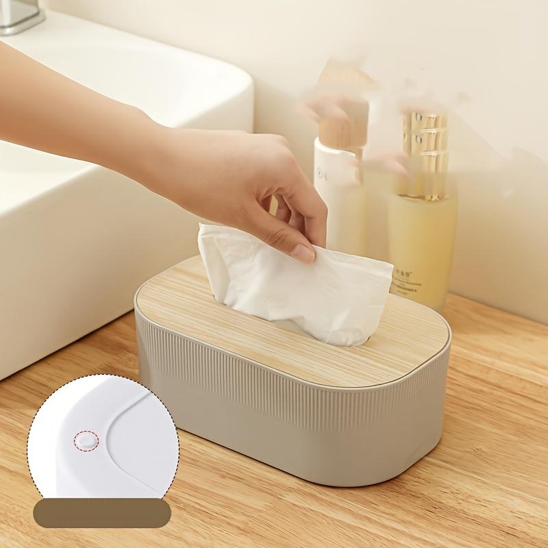 1pc Nordic Simplicity Style Tissue Box with Wooden Cover Home Living Room Desktop Napkin Box Bathroom Toilet  Tissue Box