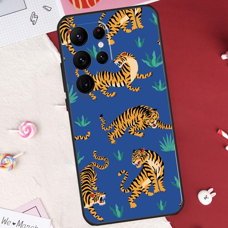 Classic Leopard Tiger Case For Samsung Galaxy S26 Ultra S20 S21 S22 S23 S24 S25 Ultra S10 Plus S25 FE Cover Shell