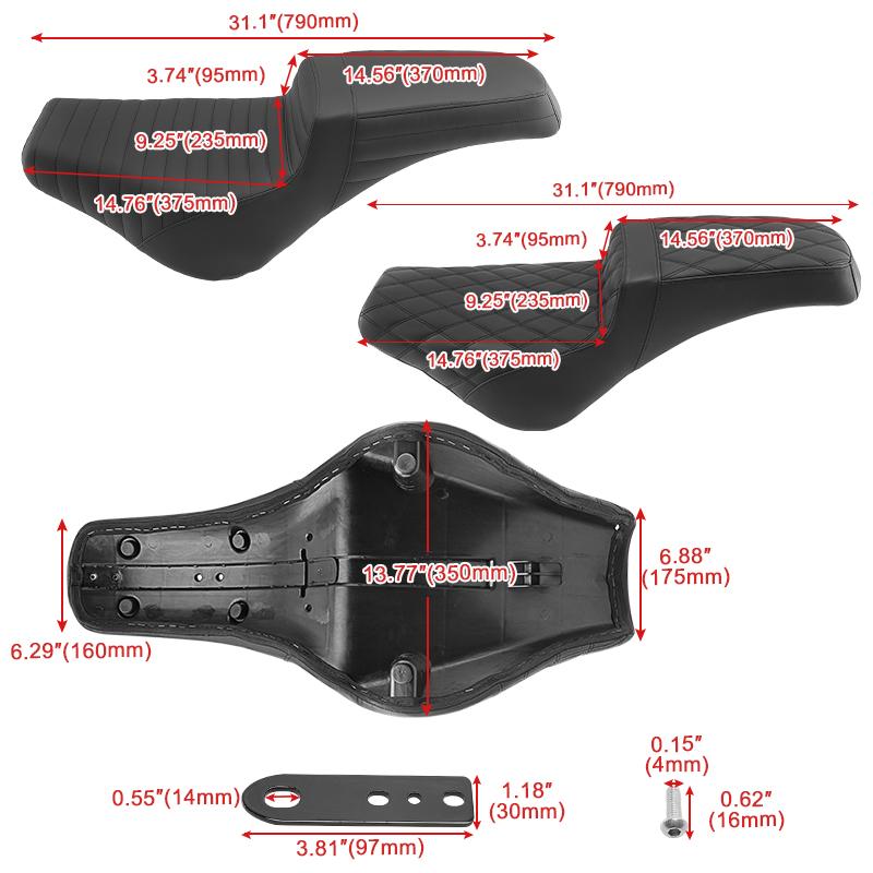 Two-Up Driver Passenger Seat For Harley Softail Standard Deluxe Street Bob 2018-2025 Motorcycle PU Leather Seat Cushions