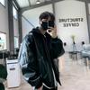 Leather Jacket Men's New Fake Two-piece Hooded Jacket Korean Style Loose Trendy Brand Workwear Leather Jacket