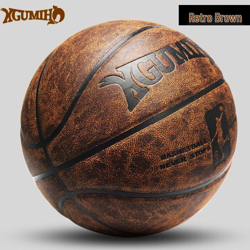 Outdoor Wear-Resistant Size 7 Competition Cowhide Leather Basketball for Adults Size 7 Standard Basketball