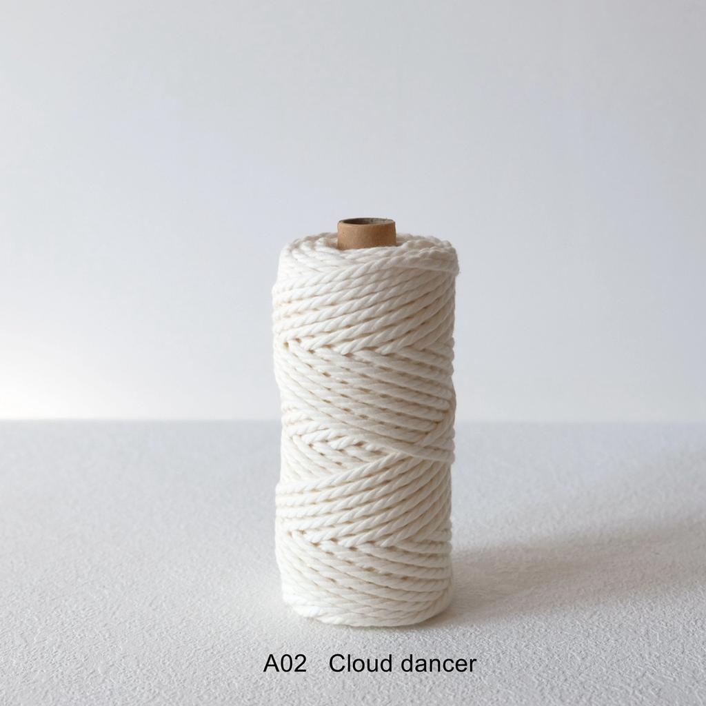 42 Colors 3mm 3-Ply Cotton Cord Pure Cotton 3 Strands Rope Home Tapestry Kids Handmade DIY Macrame Cord