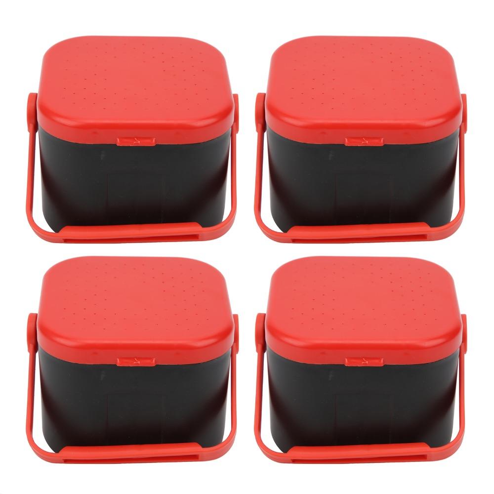 4PCS Plastic Worm Bait Holder with Clip Worm Storage Case Durable Fishing Bait Box  for Lure Storage