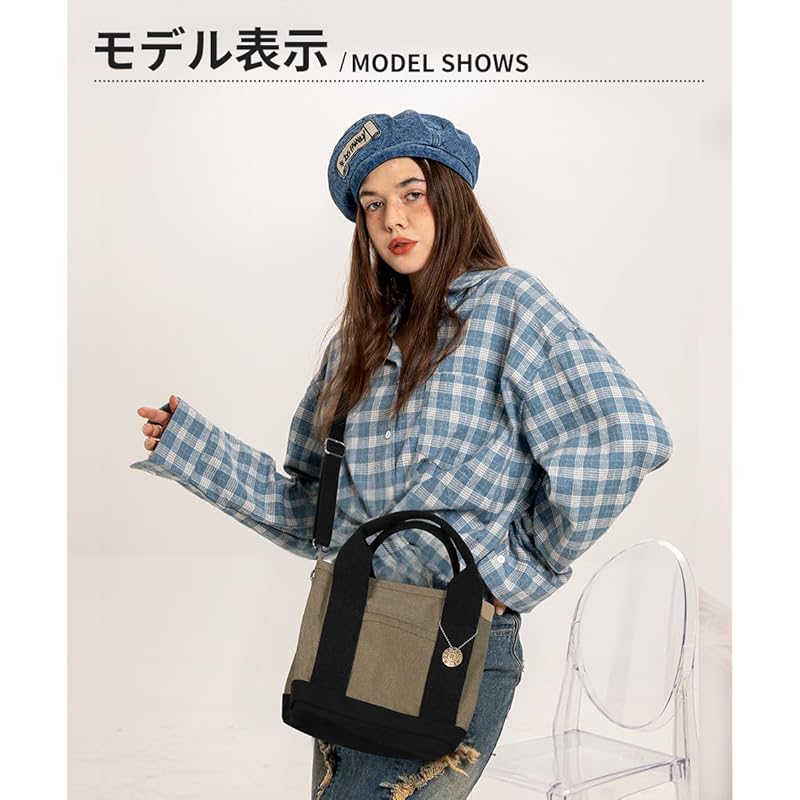 [AACXX] tote bag ladies canvas With zipper lightweight partition mini tote Smaller mothers bag Fashionable cute lunch bag handbag simple Plain color