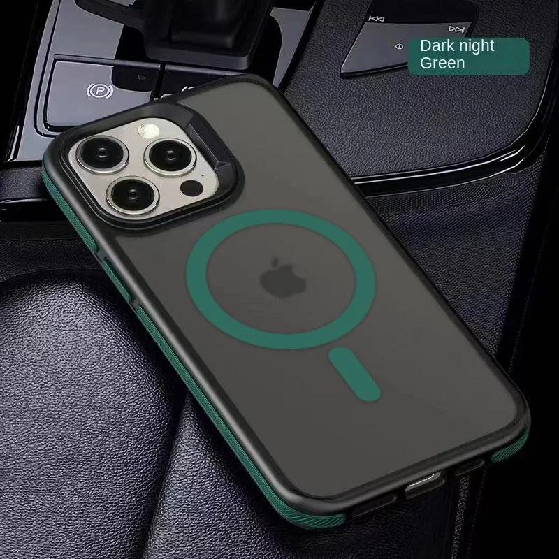 Custodia Magnetica di Lusso Opaca Traslucida Antiurto Per iPhone 16 15 11 13 12 14 Pro Max Plus Per Cover Ricarica Wireless Magsafe