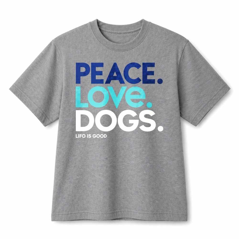 Peace Love Dogs Life Is Good Bold Simple Text Dog Lover Cotton T-Shirt Unisex XXXL