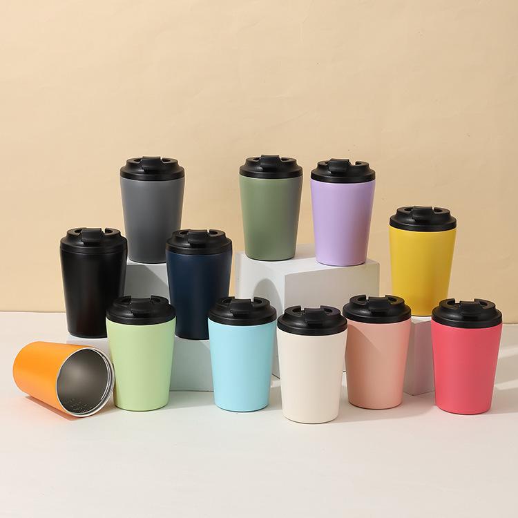 12Oz Coffee Cup 304 Stainless Steel Thermos Cup Easy To Drink Cup High Value Portable Double Drink Coffee Cup