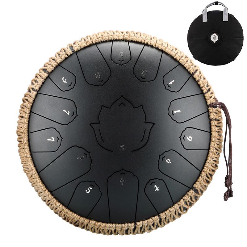 Musical Drum Steel Tongue Drum 13 14 Inch 15 Note C Hollow Drum Percussion Instrument