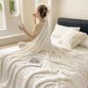 Ultra-Soft Flannel Rabbit Plush Blanket for Office or Nap