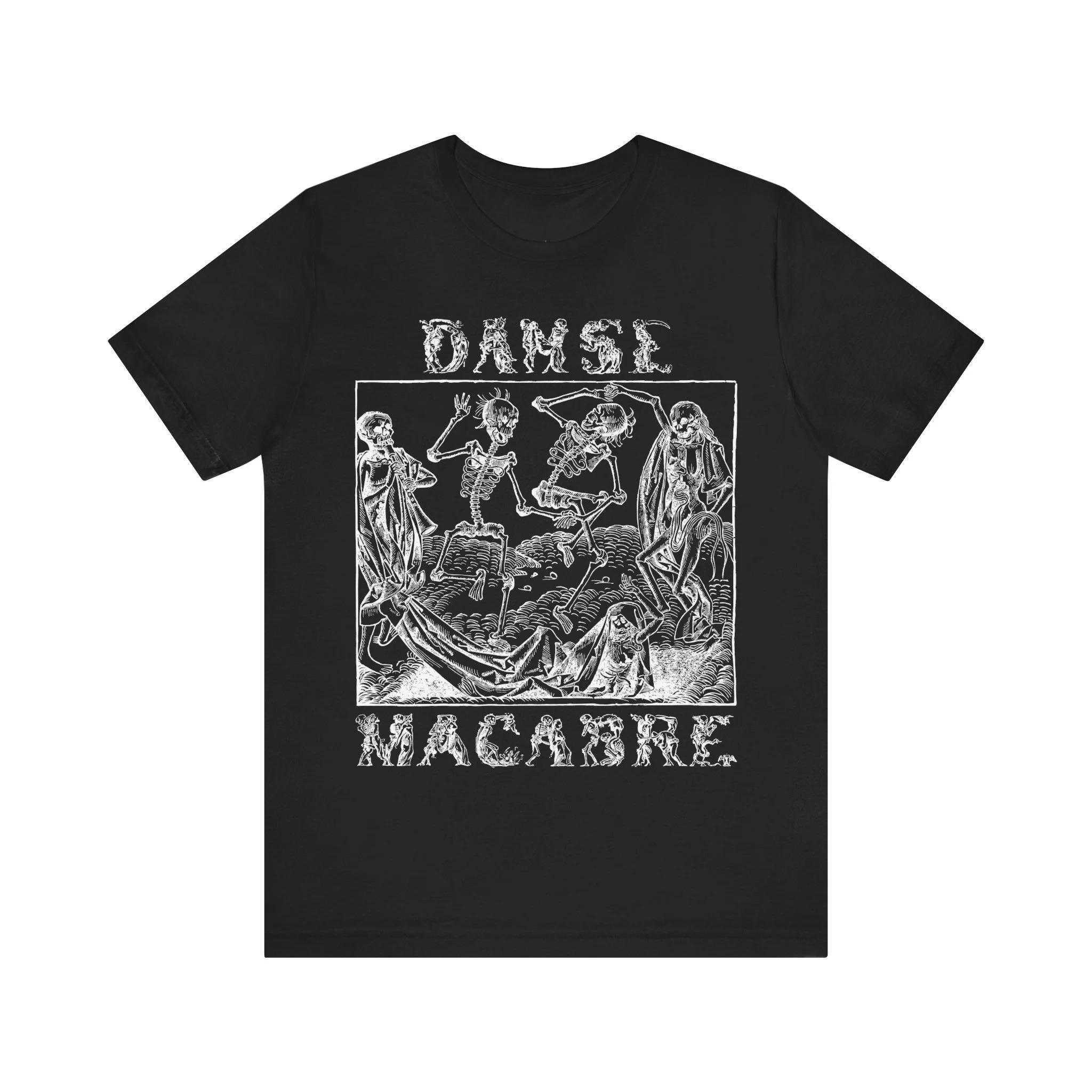 Dance of Terror Gothic Art Shirt Dance of Death T-shirt Goth T-shirt Mementos of Death Ghost Unisex Jersey Short-sleeved T-shirt 4XL
