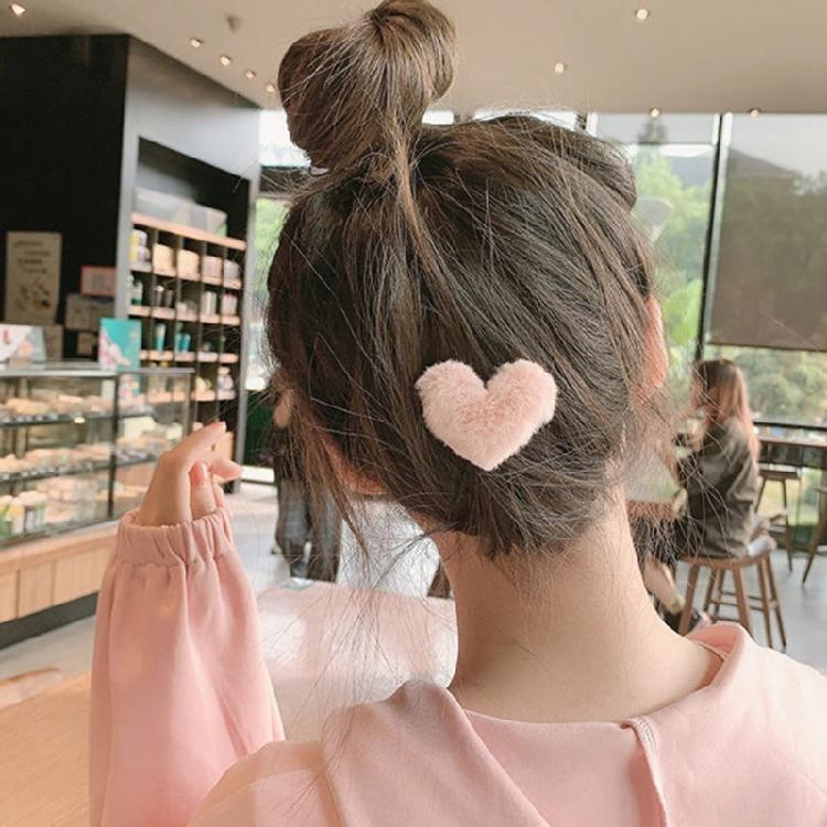 Plush Duckbill Heart Hairpin Birthday Spring Girl Headwear Party Hair Clip