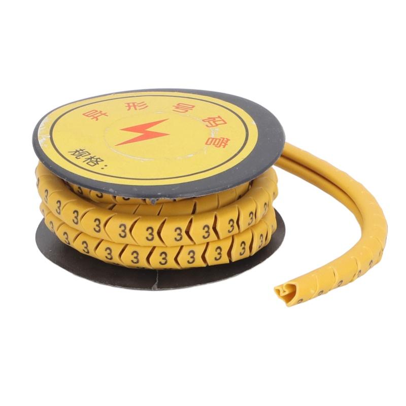 10Pcs Cable Identification Wire PVC Oil Proof Clear Markings Non Slip 0 To 9 Number Tube For Electronics Computers