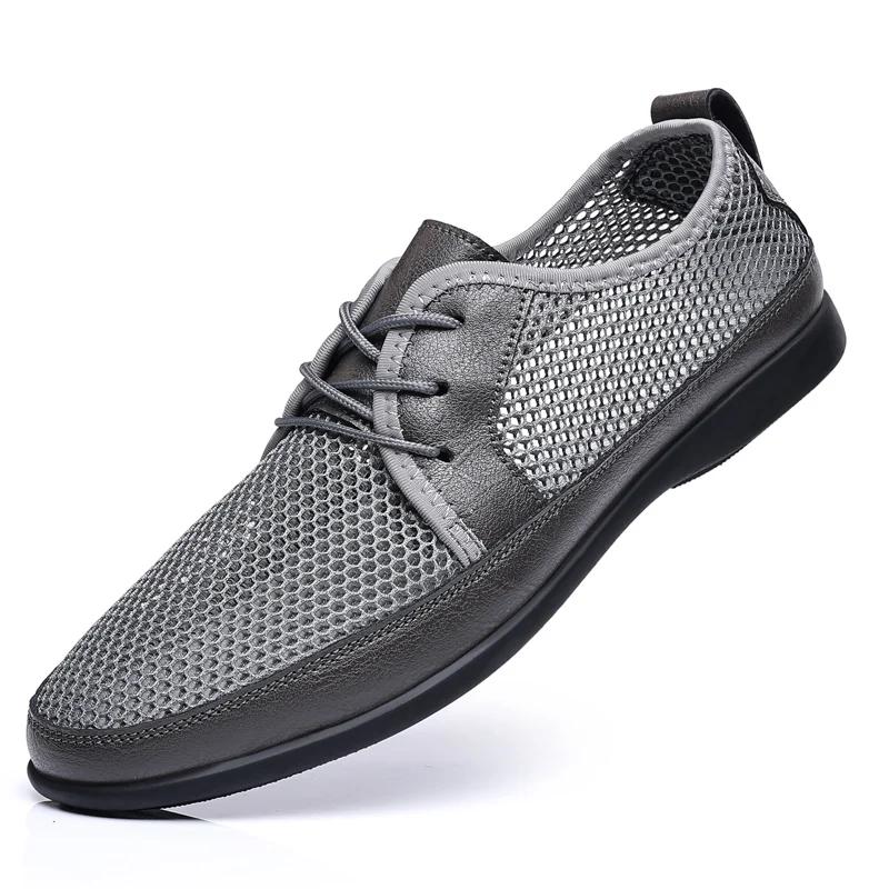 

Летняя мужская повседневная обувь дышащая мягкая мужские лоферы для отдыха мокасины сетчатая мужская обувь для вождения ленивая обувь ручной работы балетки удобные 40 серый