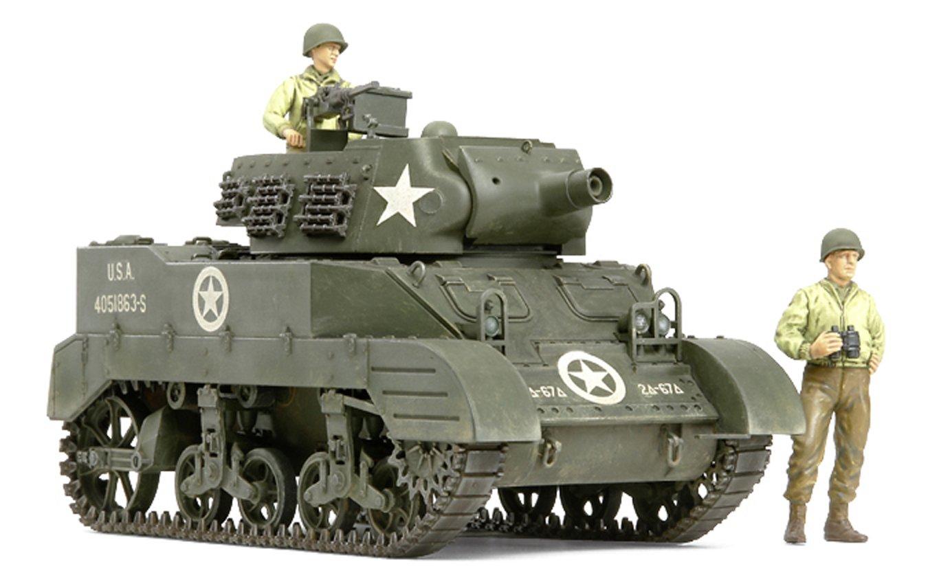 

Tamiya 1/35 Серия военных миниатюр №. 312 США. Армейская самоходная гаубица M8 Готовый к развертыванию набор с 3 фигурами, Пластиковый набор для сборки 35312