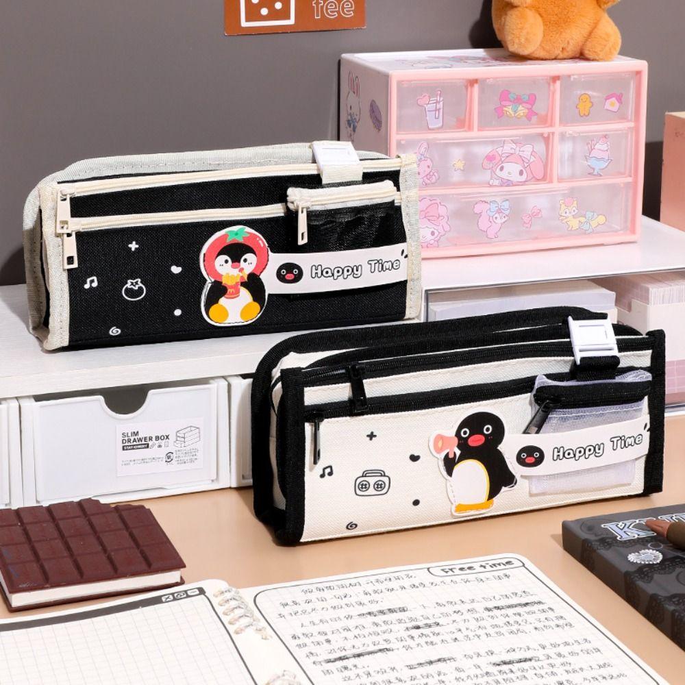 

Вместительный пенал Penguin Kawai для хранения канцелярских принадлежностей Oxford Pencil Bag Student