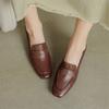 Fashion New Spring/summer Square Toe Genuine Leather Shoes for Women Fashion Rivet Women Pumps Handmade Women Shoes Chunky Heel Loafers