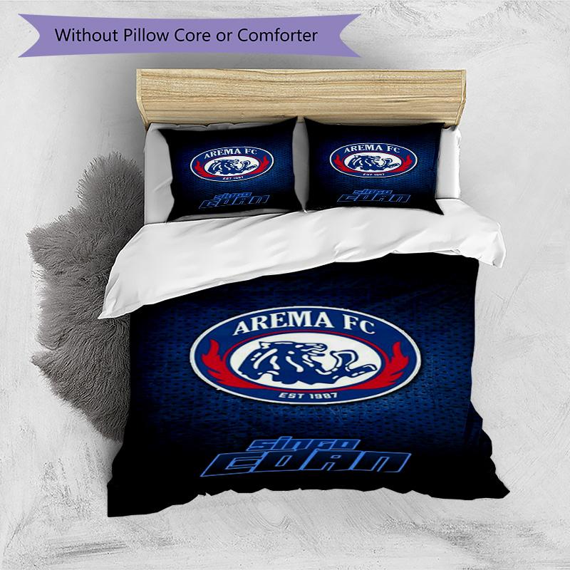 Arema Football Club Printed Pattern Duvet Cover Set – Includes 1 Duvet Cover and 2 Matching Pillowcases Bedroom Decor Christmas Gifts