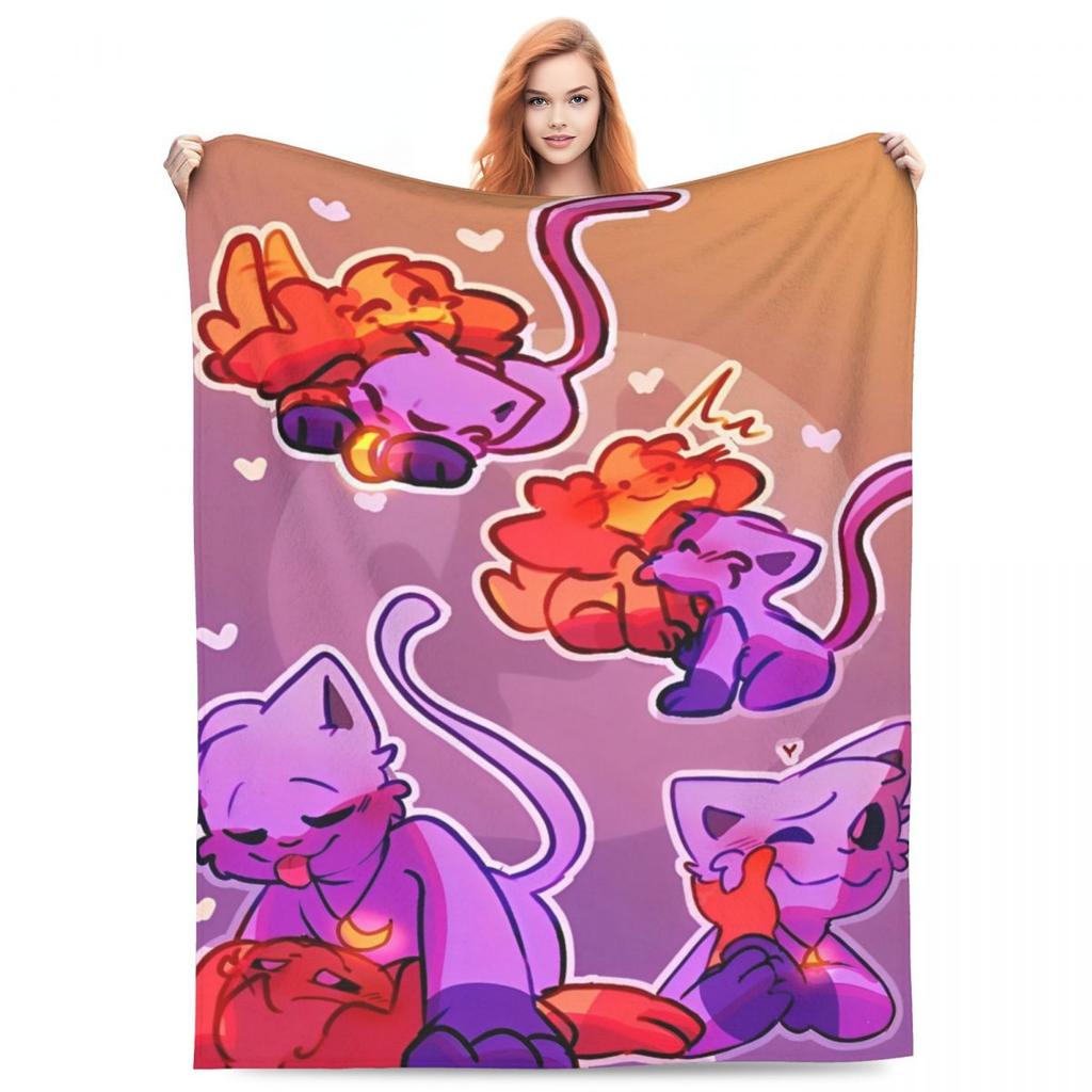 Catnap Knitted Blanket Velvet Cartoon Toy Ultra-Soft Throw Blanket for Airplane Travel Bed Rug