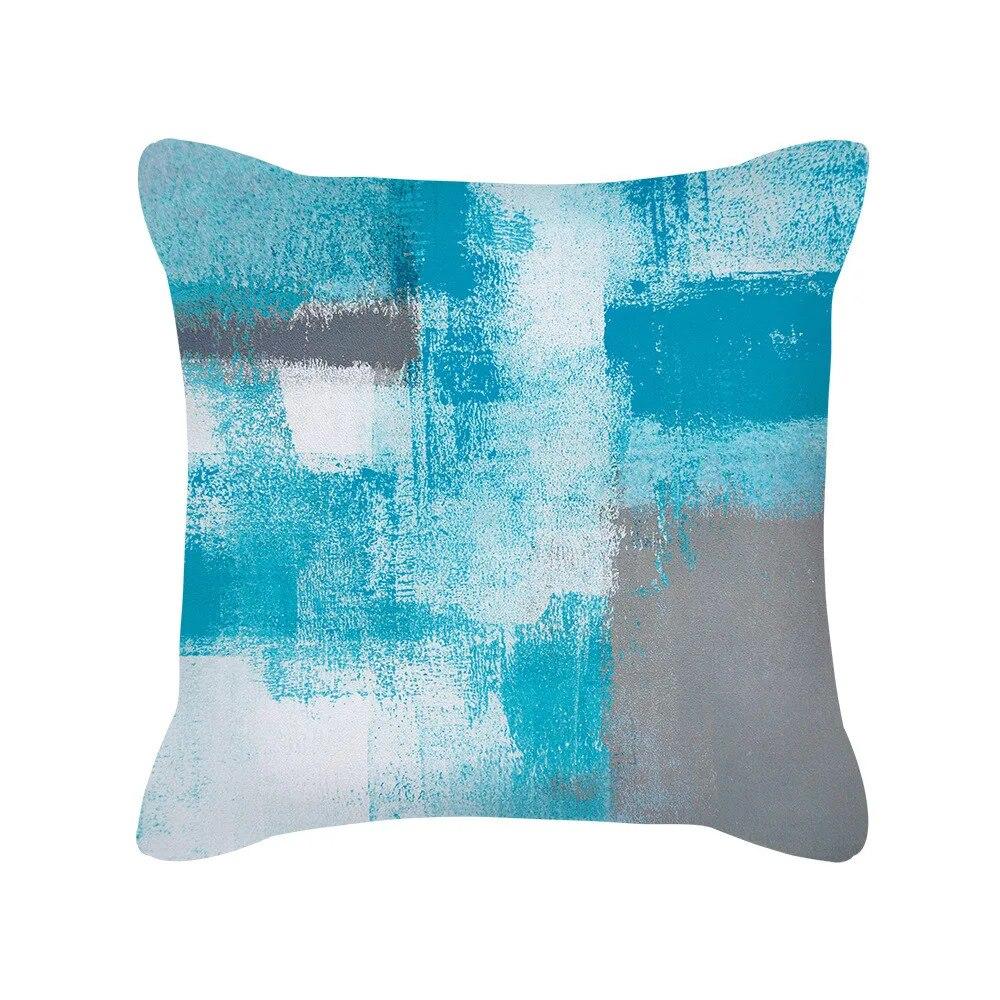 45x45cm Modern Abstract Art Blue Green Yellow Throw Pillow Cover Living Room Sofa Office Car Lumbar Cushion  Home Decor