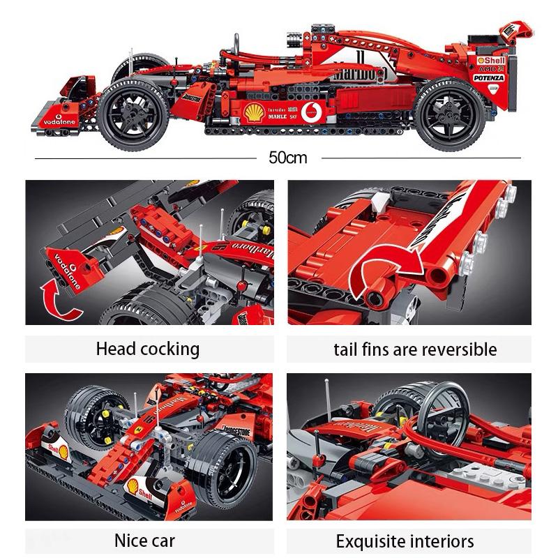Technical RC Sports Car Formula F1 Building Block City Super Speed Racing Vehicle Bricks DIY Toys for Kids Boyfriend Gifts