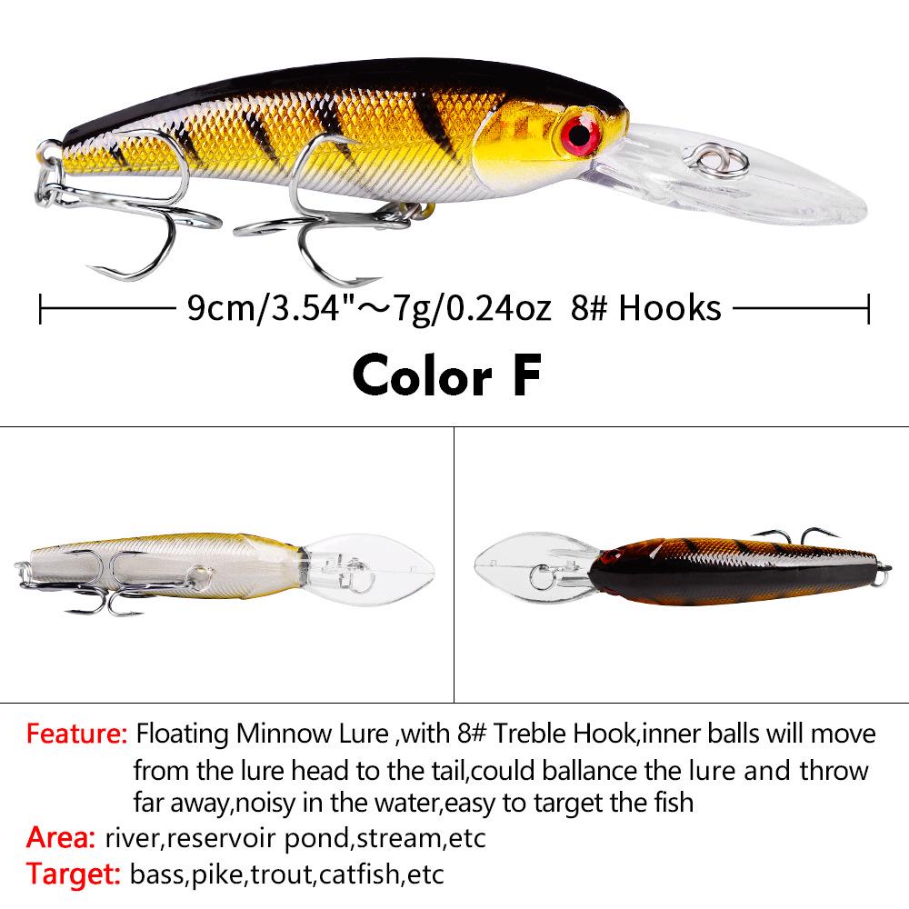 

PRO BEROS 9 см/7,28 г Minnow Hard Plastic Bionic Lure DXM006