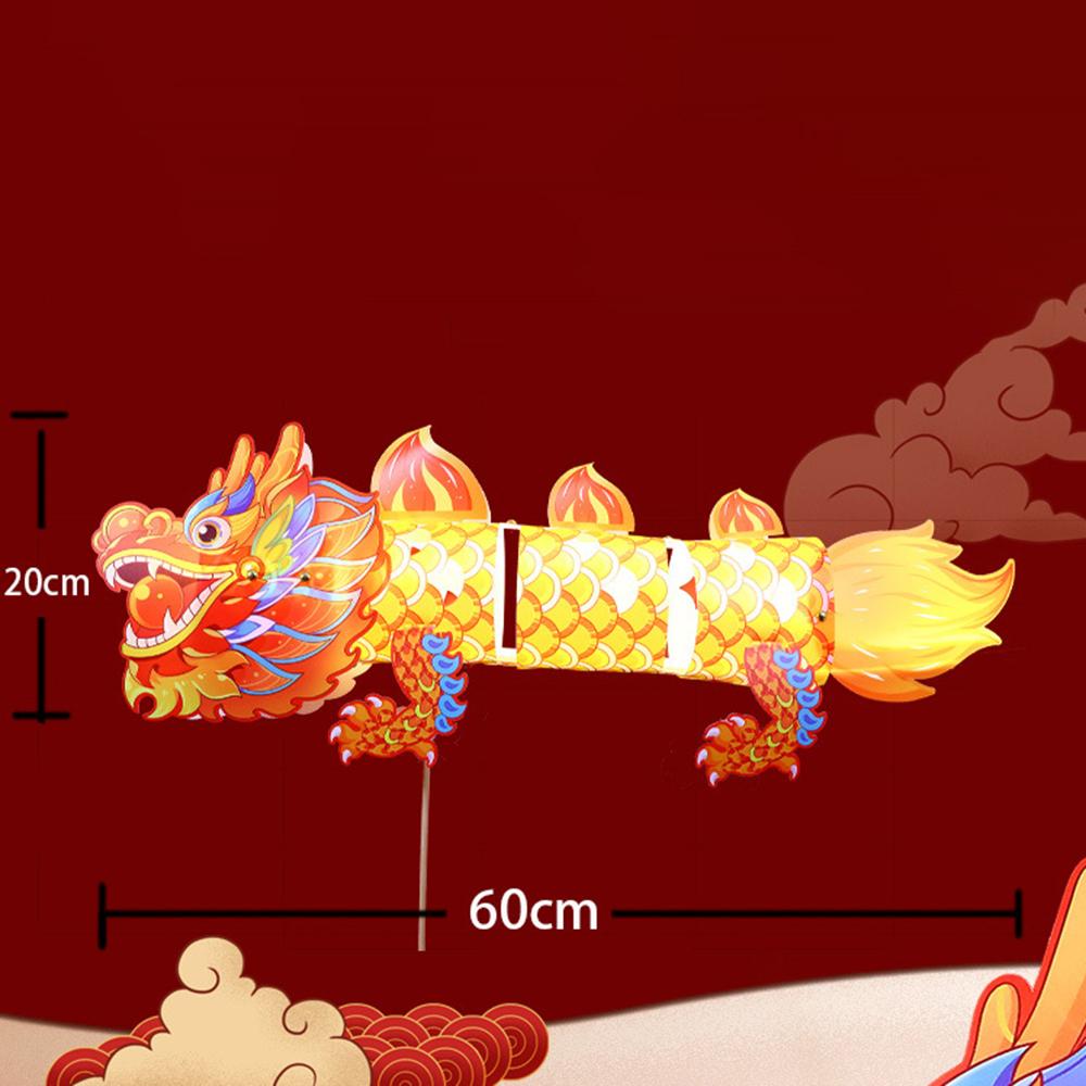 DIY Dragon Lantern Kit Portable Lighting Lantern Decoration Paper Toys Glowing Handmade Traditional Chinese Dragon Lantern