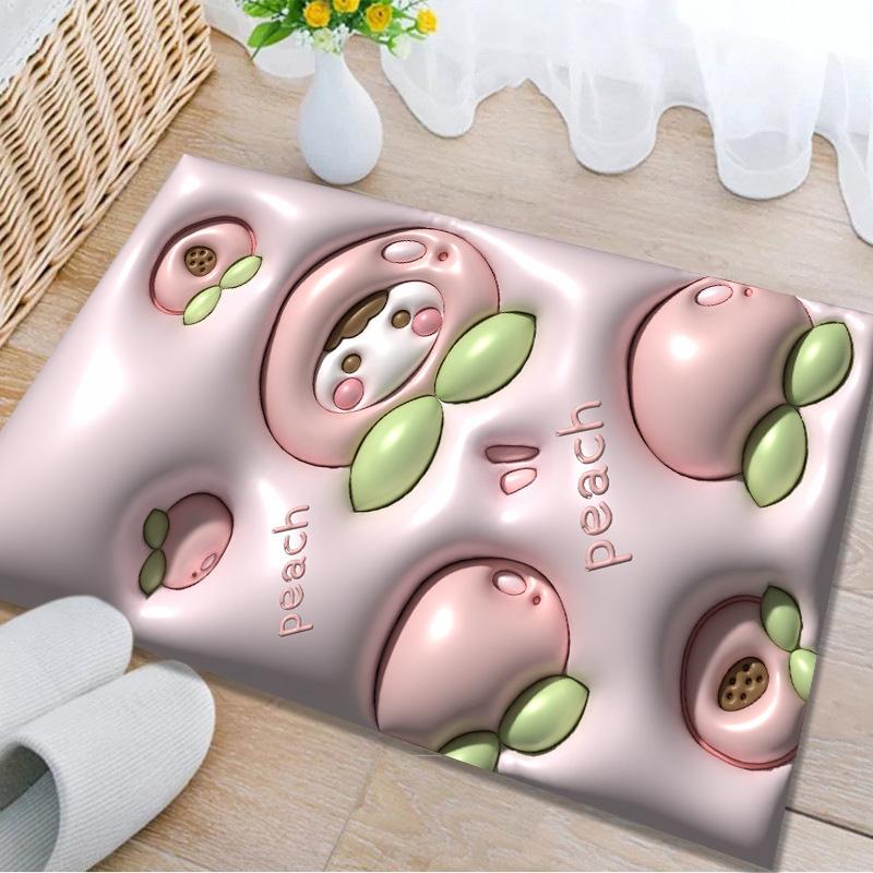 Bathroom Doormat Cartoon Style Home Doormat Thickened Absorbent Anti-slip Doormat Bathroom Foot Mat