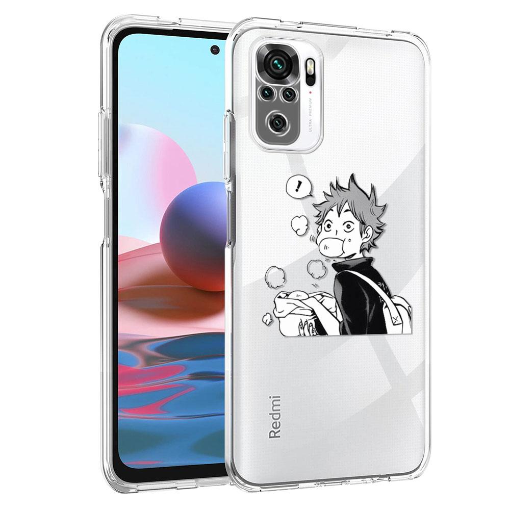 Průhledné pouzdro pro Xiaomi Redmi Note 10 9S 9 8 Pro 10S 7 9C 8T 9A K40 9T 7A 8A Silikonový kryt na telefon Anime Haikyuu Fundas