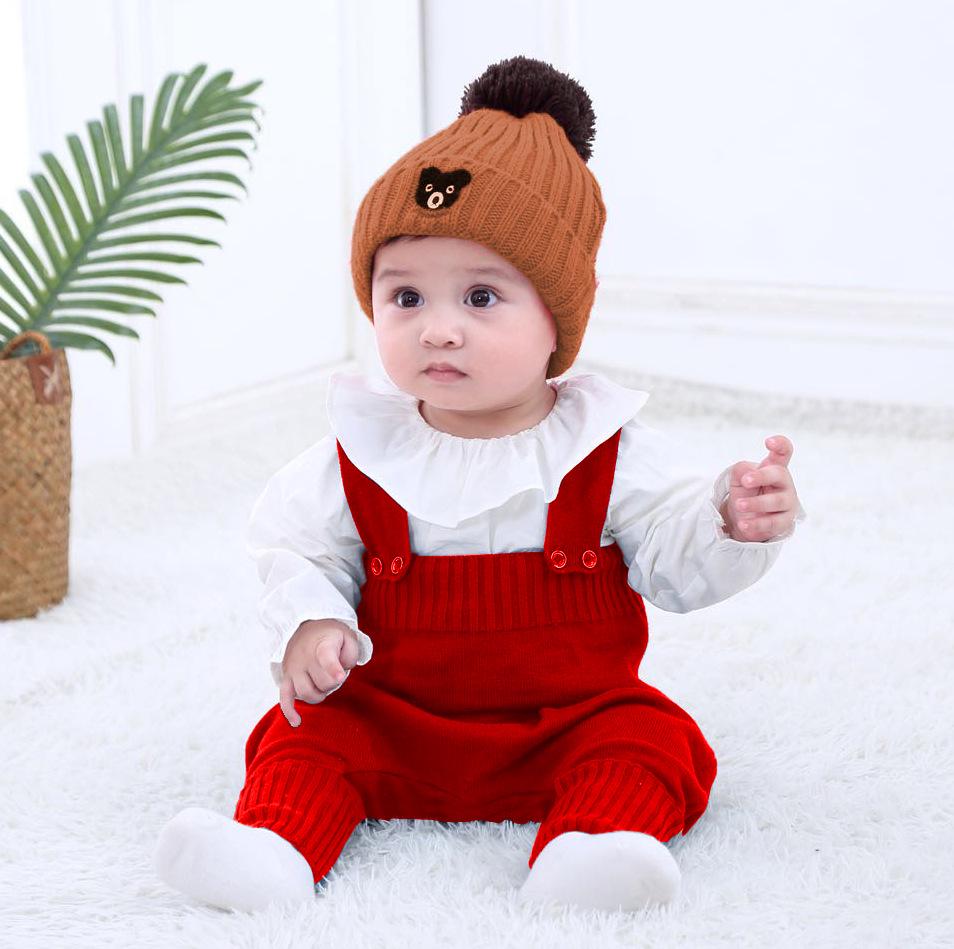 Gestrickte Baumwoll-Baby-Overalls mit offenem Schritt für 0-2 Jahre, Jungen & Mädchen, geeignet für Frühling/Herbst