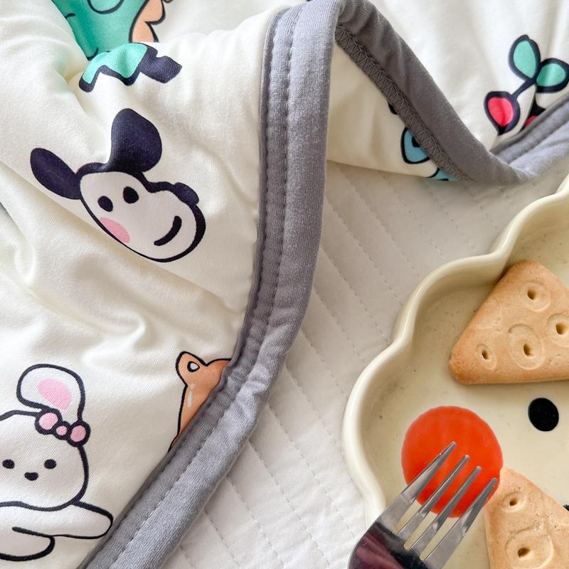 Cartoon Dinosaurs Penguins Summer Quilt Funny Animals Pattern Air-conditioning Cool Comforter Breathable Soft Thin Blanket