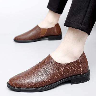 Fashion Classic Brand Men's Leather Casual Shoes Retro Trend Men's Banquet Dress Shoes High-end Business Shoes Versatile for Interviews