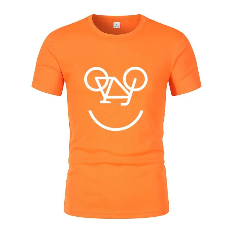 Summer New Interesting Bicycle Reverse Letters Print Men'S T -Shirt Fashion Casual Jogging Mesh Air Permeability Short Sleeves
