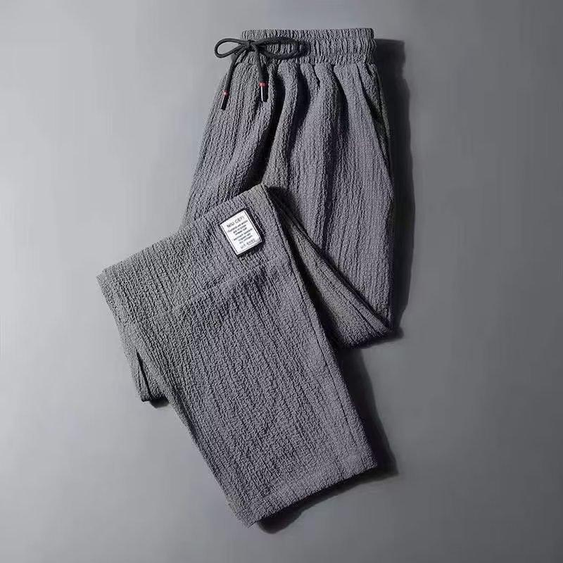 Spring and Summer Pants Men's Thin Ice Silk Men's Casual Pants Slim Korean Version Spring and Autumn Loose Straight Sports Pants